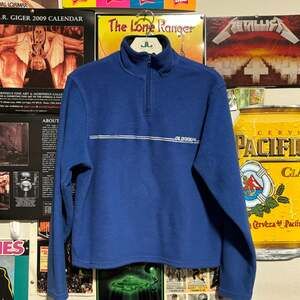 Vintage Old Navy Men's S Royal Blue 1/4 Zip Fleece Pullover